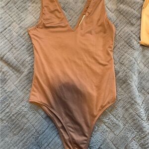 2 Gianni Bini Tan One Piece Bodysuit